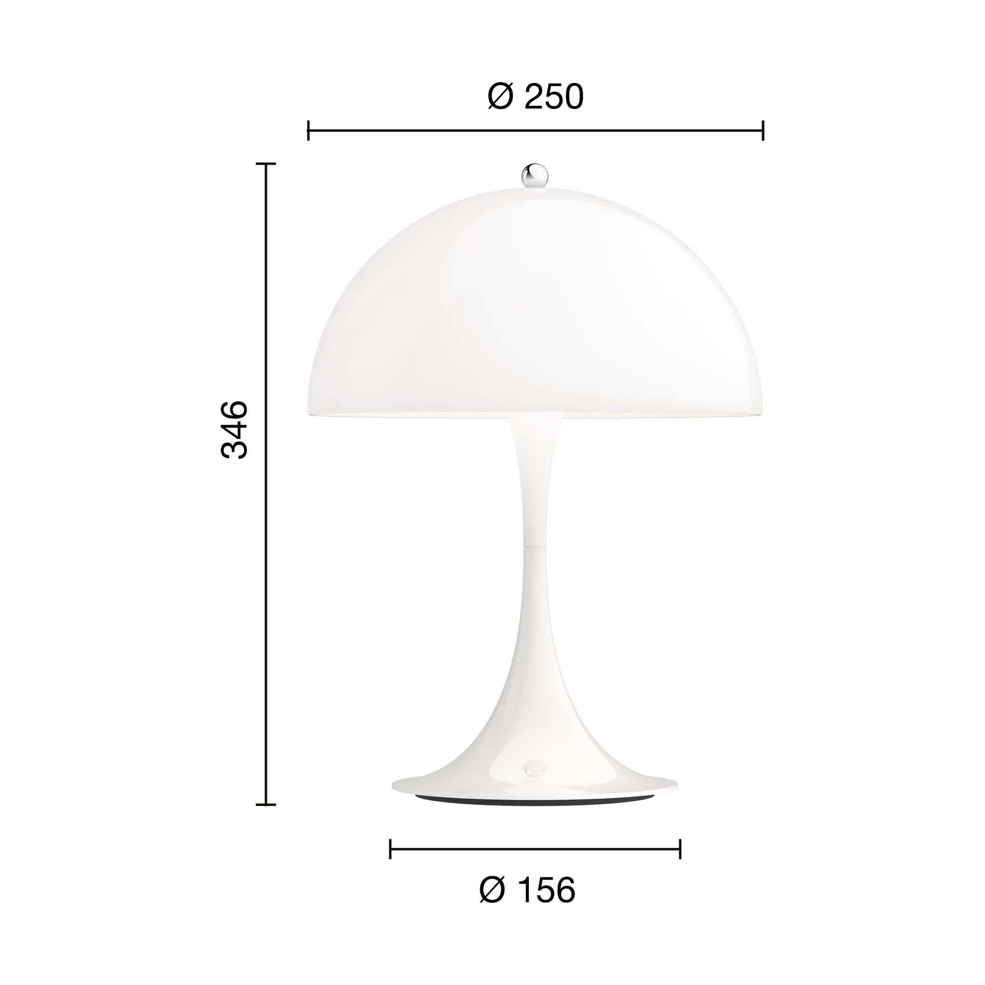Panthella 250 portable table lamp V3, White opal acrylic Louis Poulsen