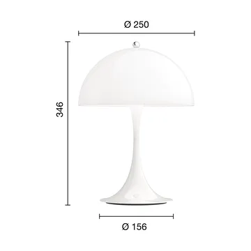 Panthella 250 portable table lamp V3 - White opal acrylic - Louis Poulsen