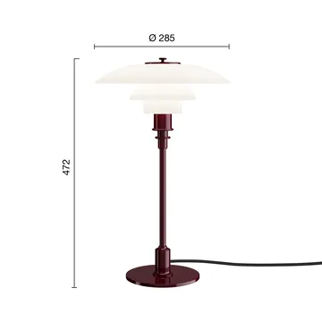 PH 3/2 table lamp - Glossy burgundy - Louis Poulsen