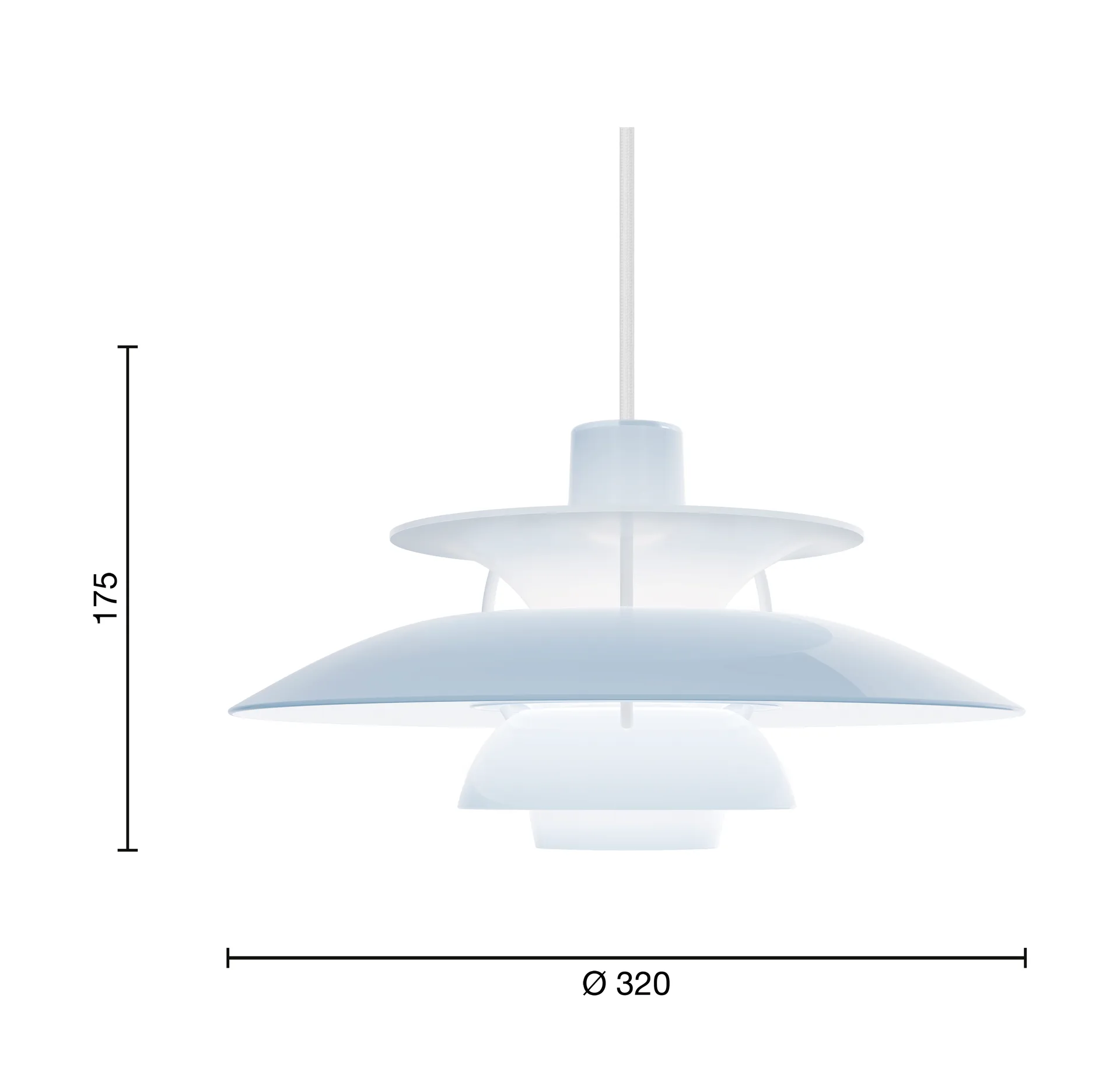 PH 5 pendant lamp, Ø320, Opal pale blue Louis Poulsen