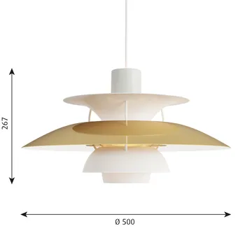 PH 5 pendant lamp - Ø500, Brass - Louis Poulsen