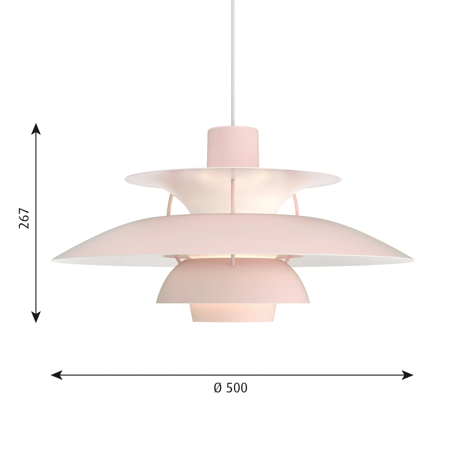 PH 5 pendant lamp, Ø500, Light pink Louis Poulsen