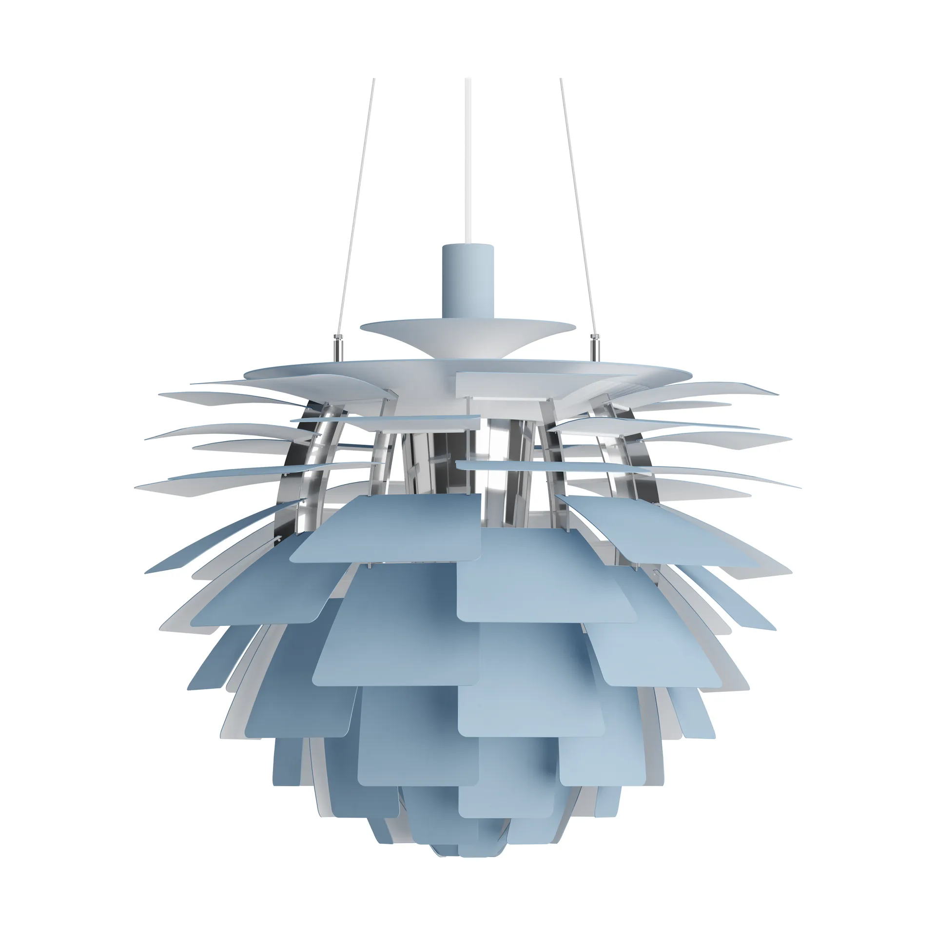 PH Artichoke pendant lamp Ø60 cm, Dusty blue-high lustre chrome plated Louis Poulsen