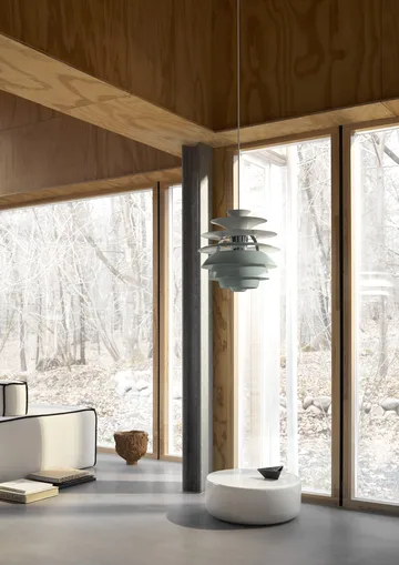 PH Snowball pendant lamp - Dusty blue-chrome - Louis Poulsen