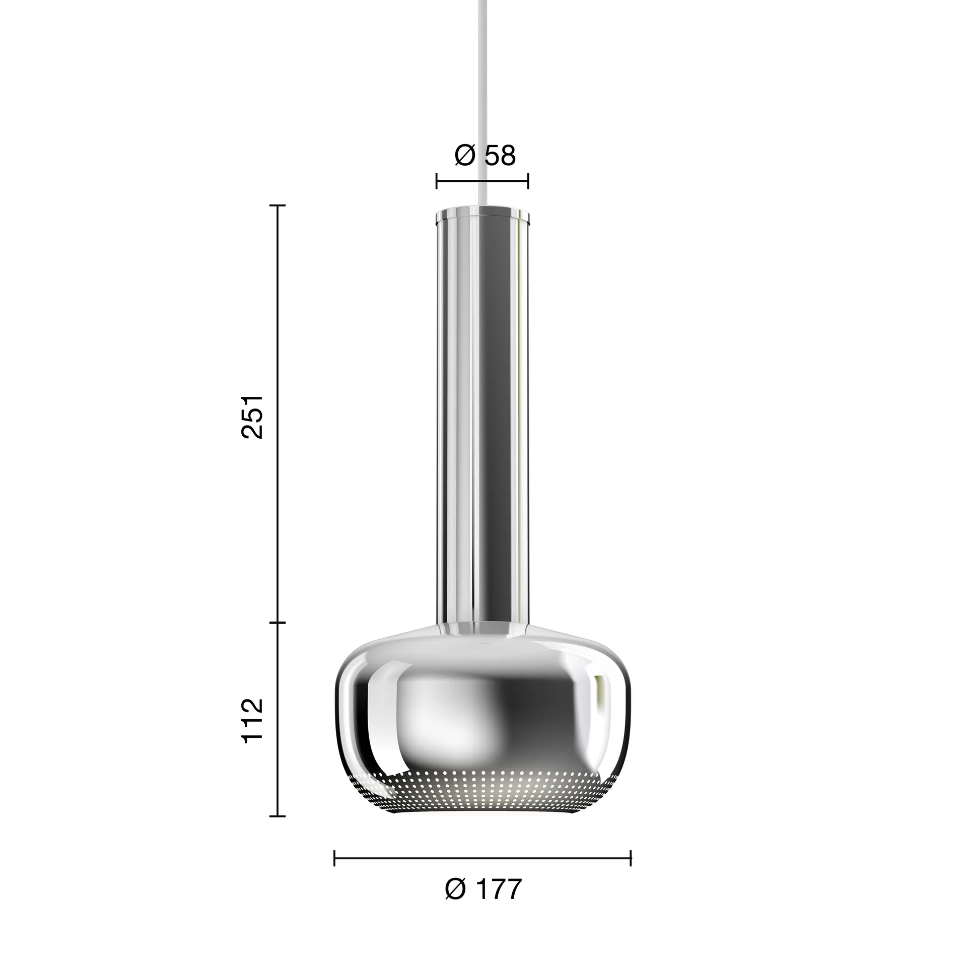 VL 56 pendant lamp, Chromed high gloss Louis Poulsen