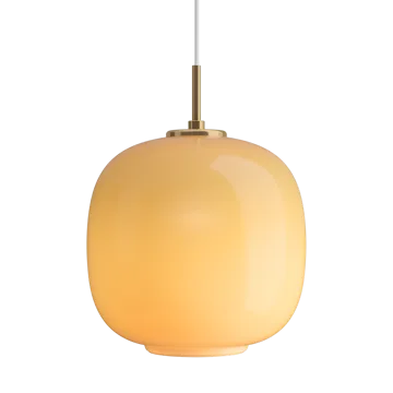 VL45 Radiohus pendant lamp Ø25 cm - Brass-amber glass - Louis Poulsen