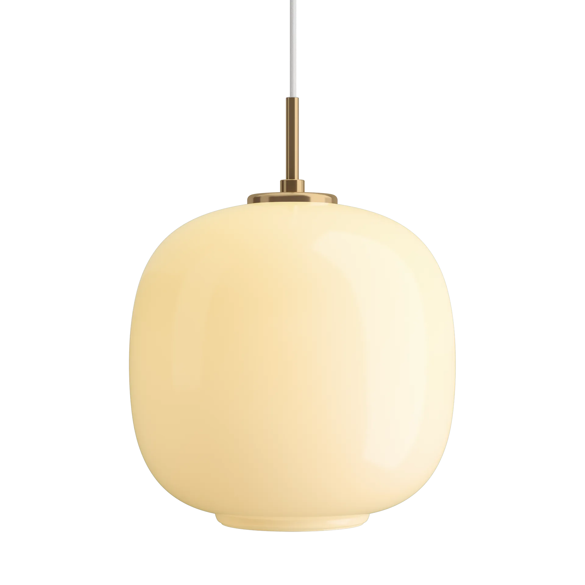 VL45 Radiohus pendant lamp Ø25 cm, Brass-pale yellow glass Louis Poulsen