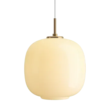 VL45 Radiohus pendant lamp Ø25 cm - Brass-pale yellow glass - Louis Poulsen