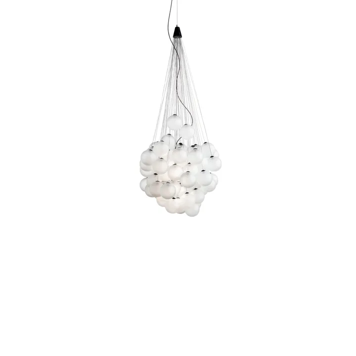 Stochastic pendant lamp - Opal, 72 spheres - Luceplan
