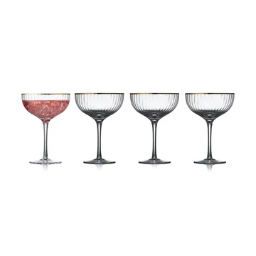 Palermo Gold cocktail glass 31.5 cl 4-pack - Clear-gold - Lyngby Glas