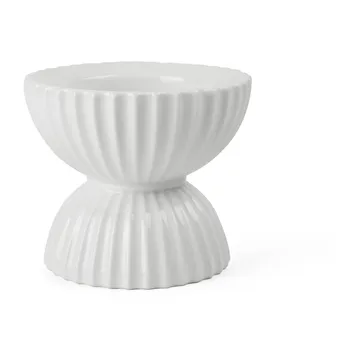 Lyngby Tura block candle holder Ø11.5 cm - White - Lyngby Porcelæn