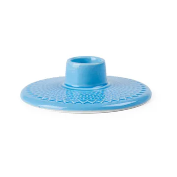 Rhombe candle holder 3 cm - Blue - Lyngby Porcelæn