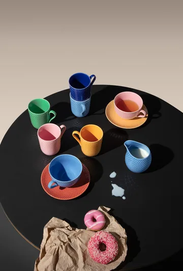 Rhombe mug with handle 33 cl - Dark blue - Lyngby Porcelæn
