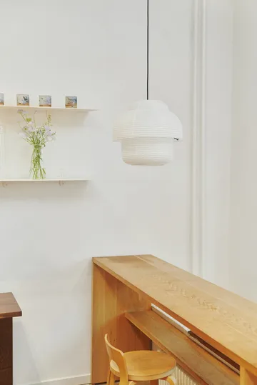 Papier Double pendant Ø40 cm - White - Made By Hand