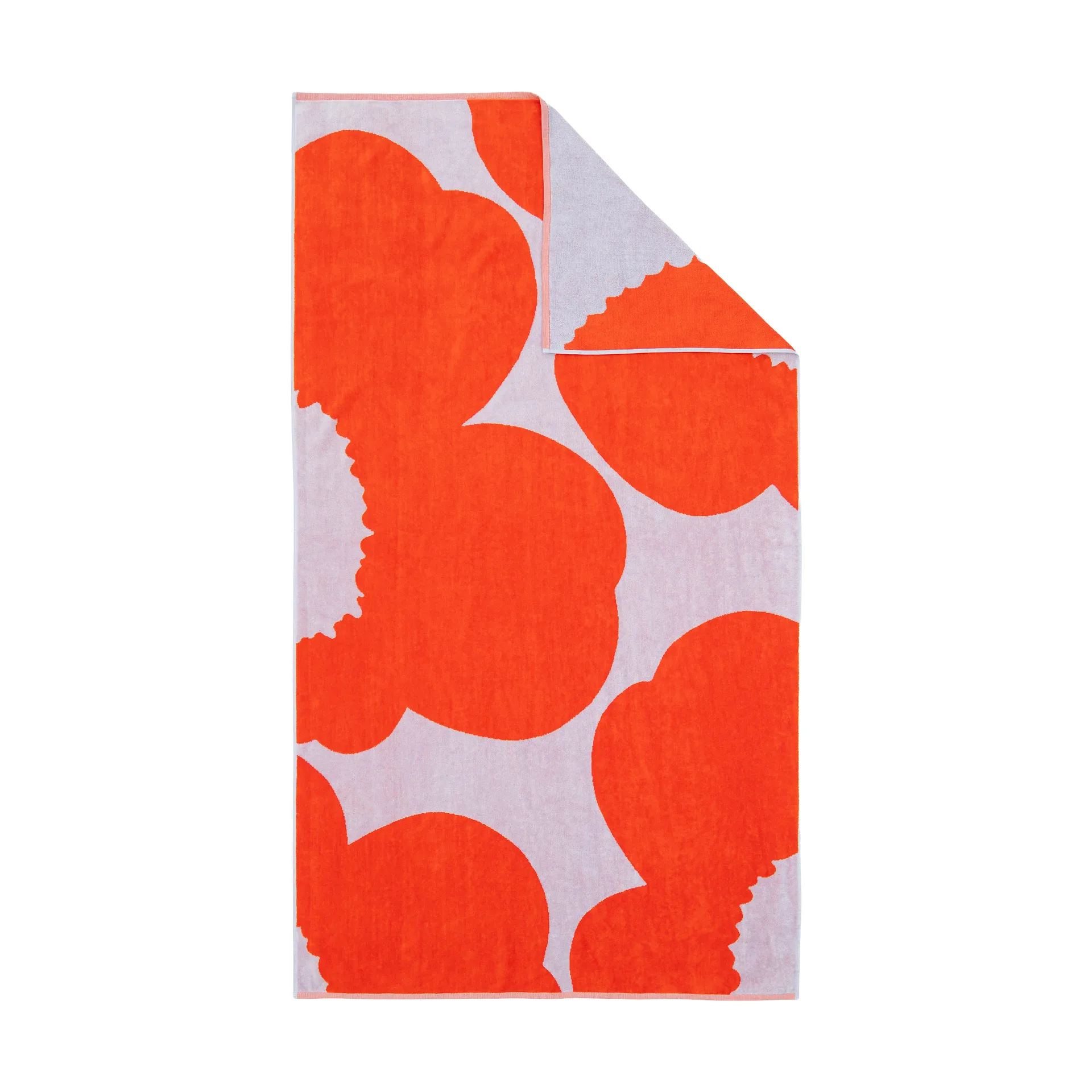 Iso Unikko bath towel, Blue lilac-orange red, 100x180 cm Marimekko
