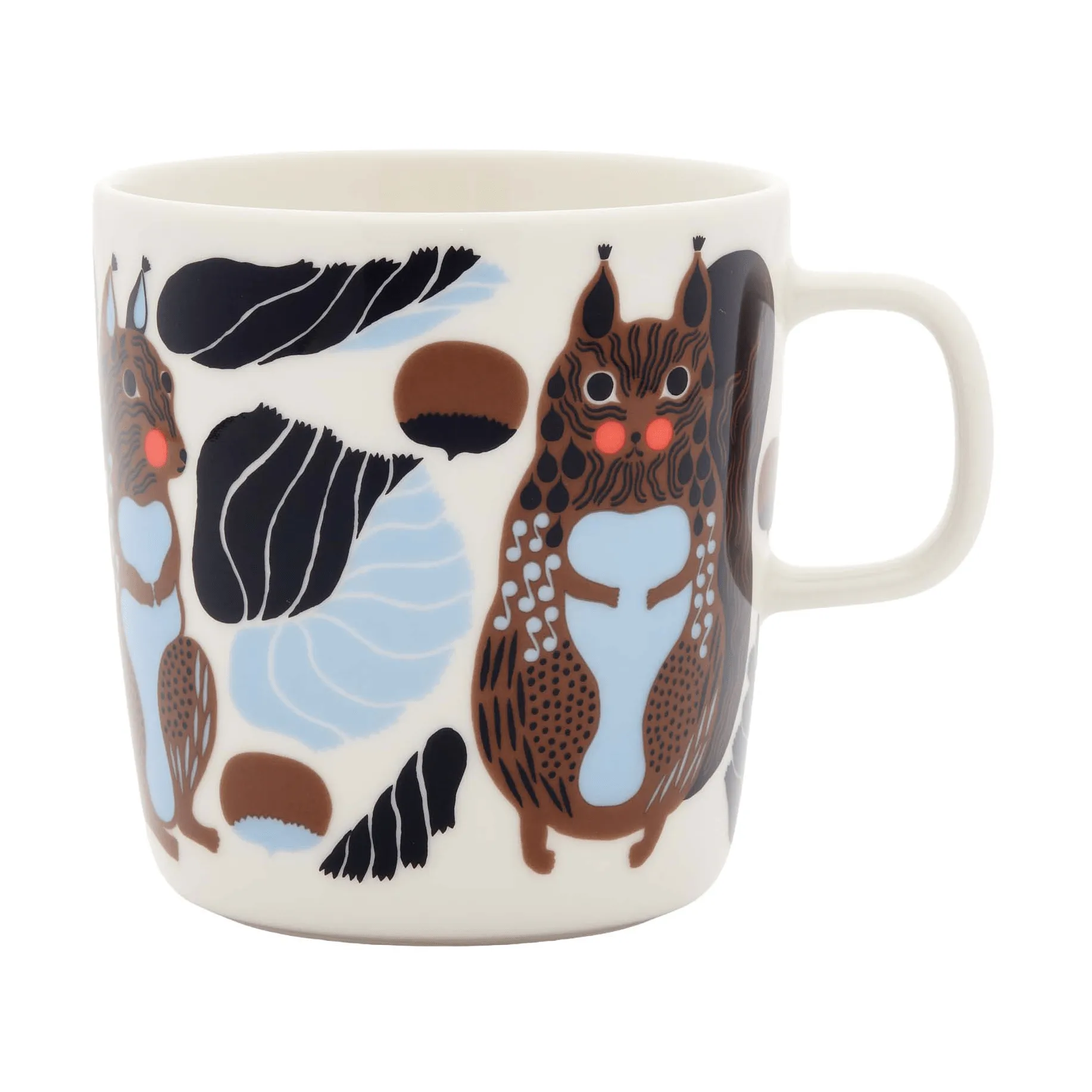 Kurre mug 40 cl, White-brown-black-light blue Marimekko