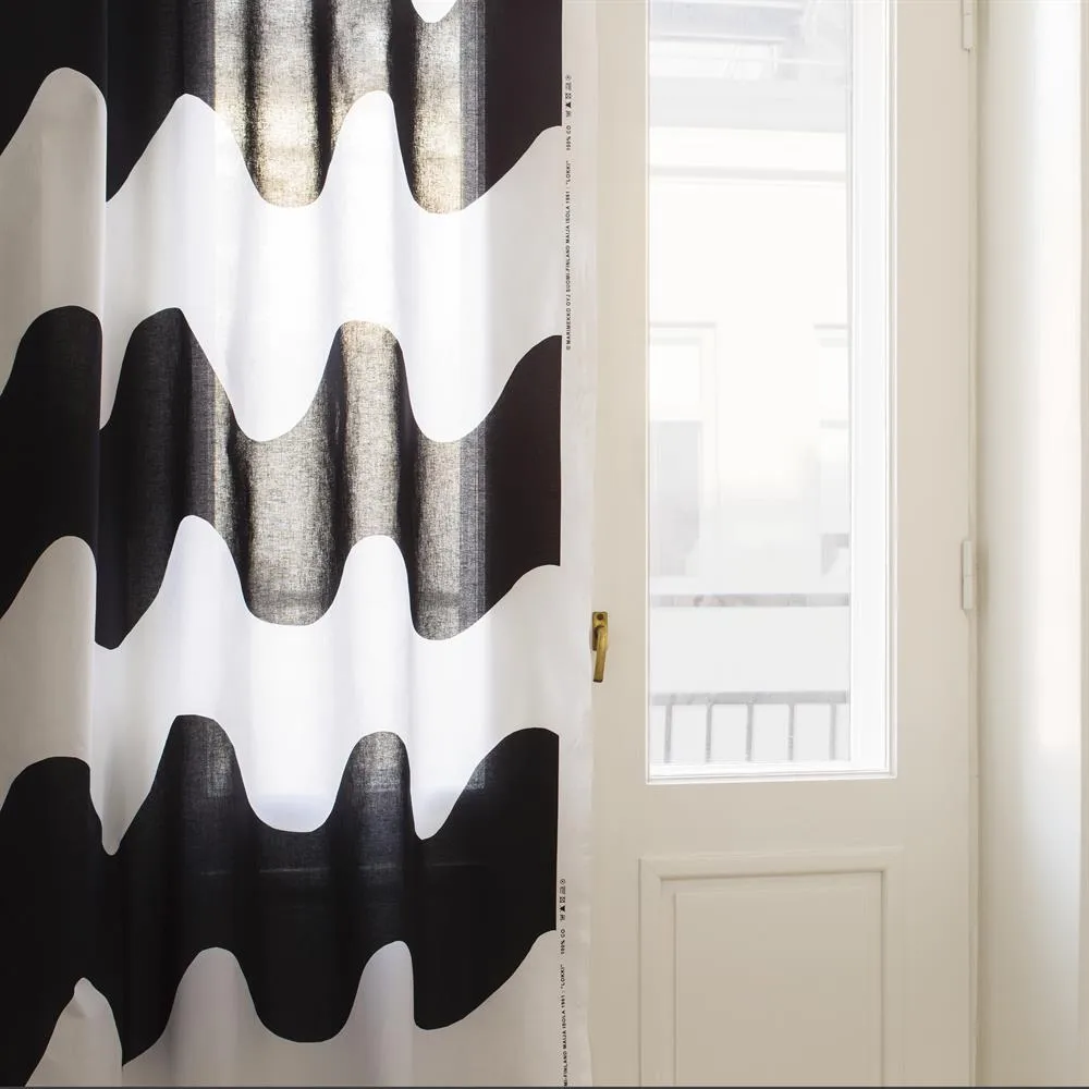 Lokki fabric, black-white Marimekko
