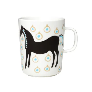Musta Tamma mug 25 cl - White-brown-beige - Marimekko
