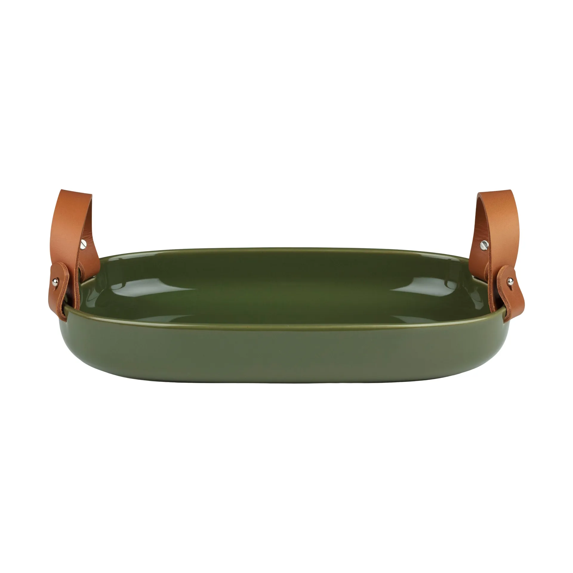 Oiva large serving platter 23x32 cm, Harvest green Marimekko