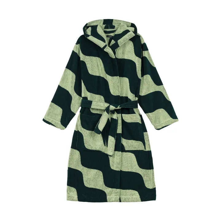 Taifuuni cotton bathrobe - Pear-dark green, L - Marimekko