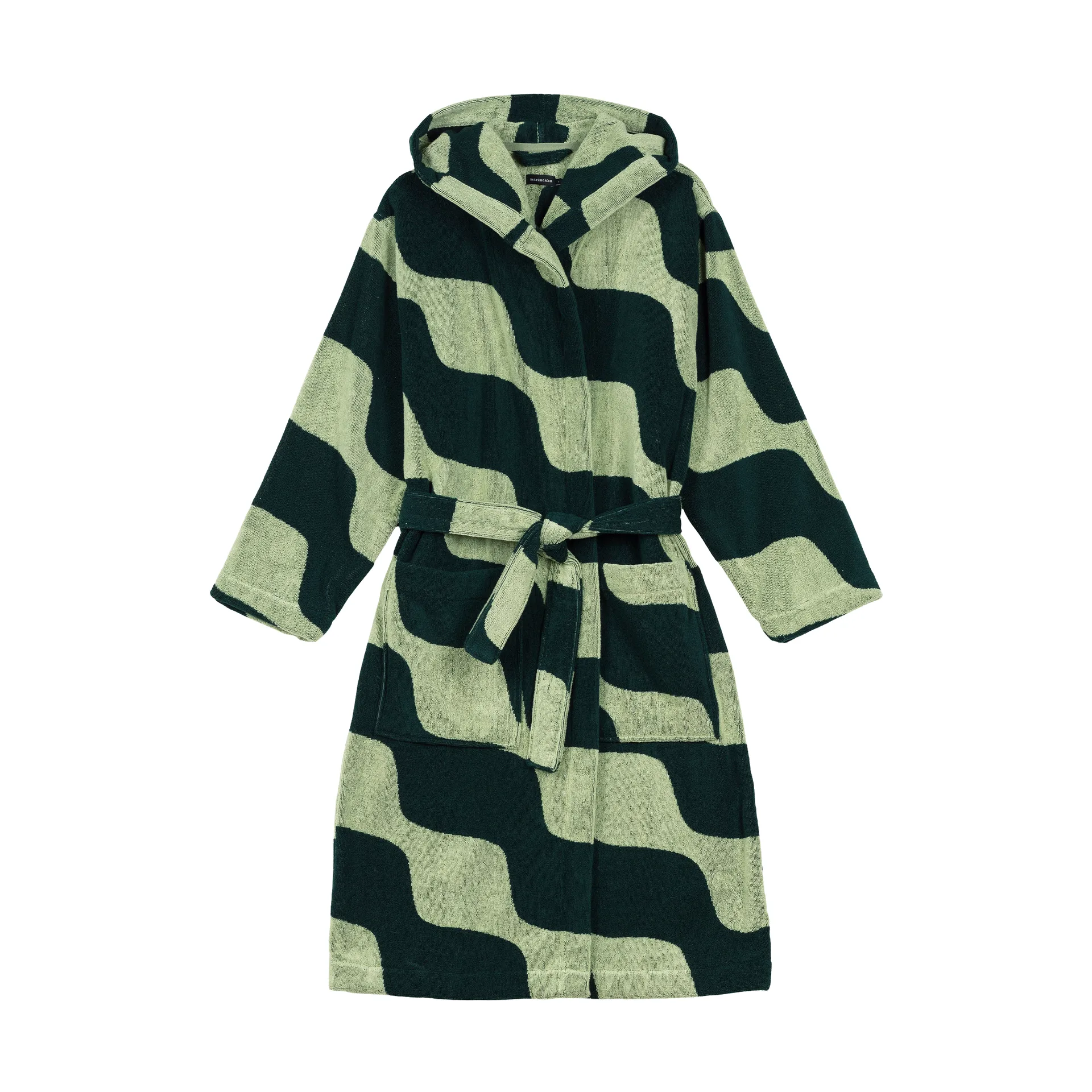 Taifuuni cotton bathrobe, Pear-dark green, S Marimekko