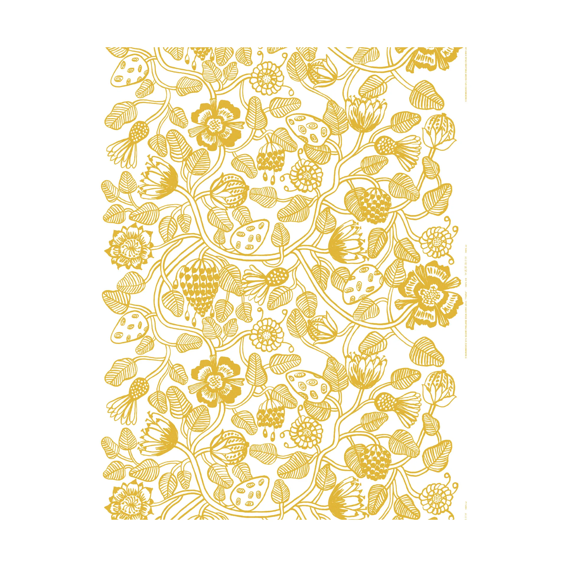 Tiara fabric, White-gold Marimekko