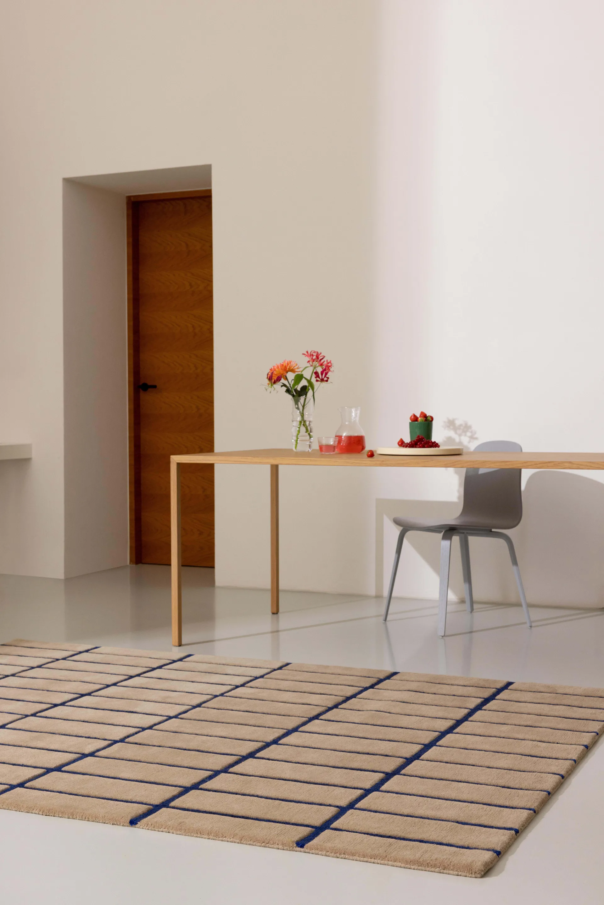 Tiiliskivi wool rug, Bright blue, 170x240 cm Marimekko