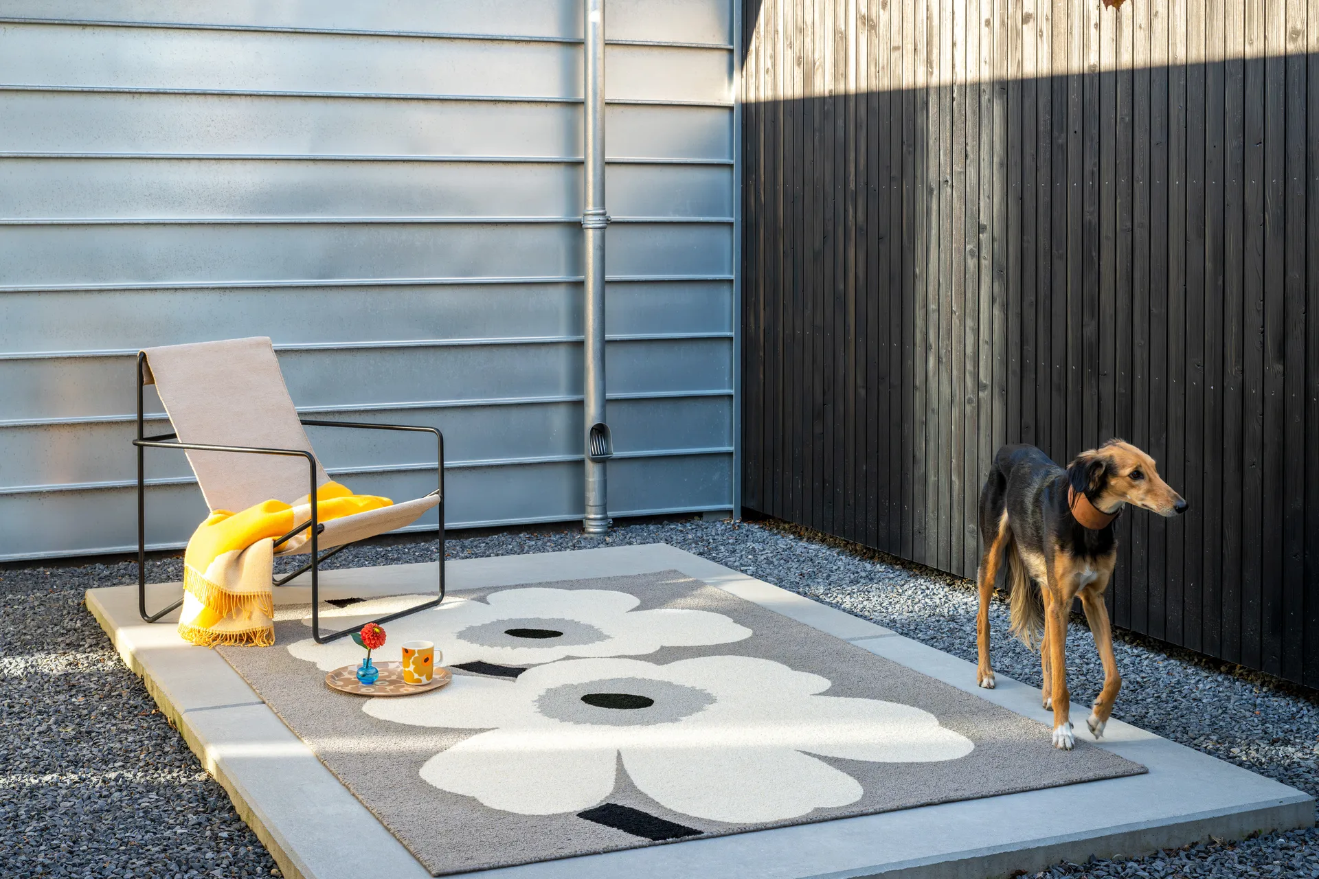Unikko anniversary outdoor rug, Grey, 160x230 cm Marimekko