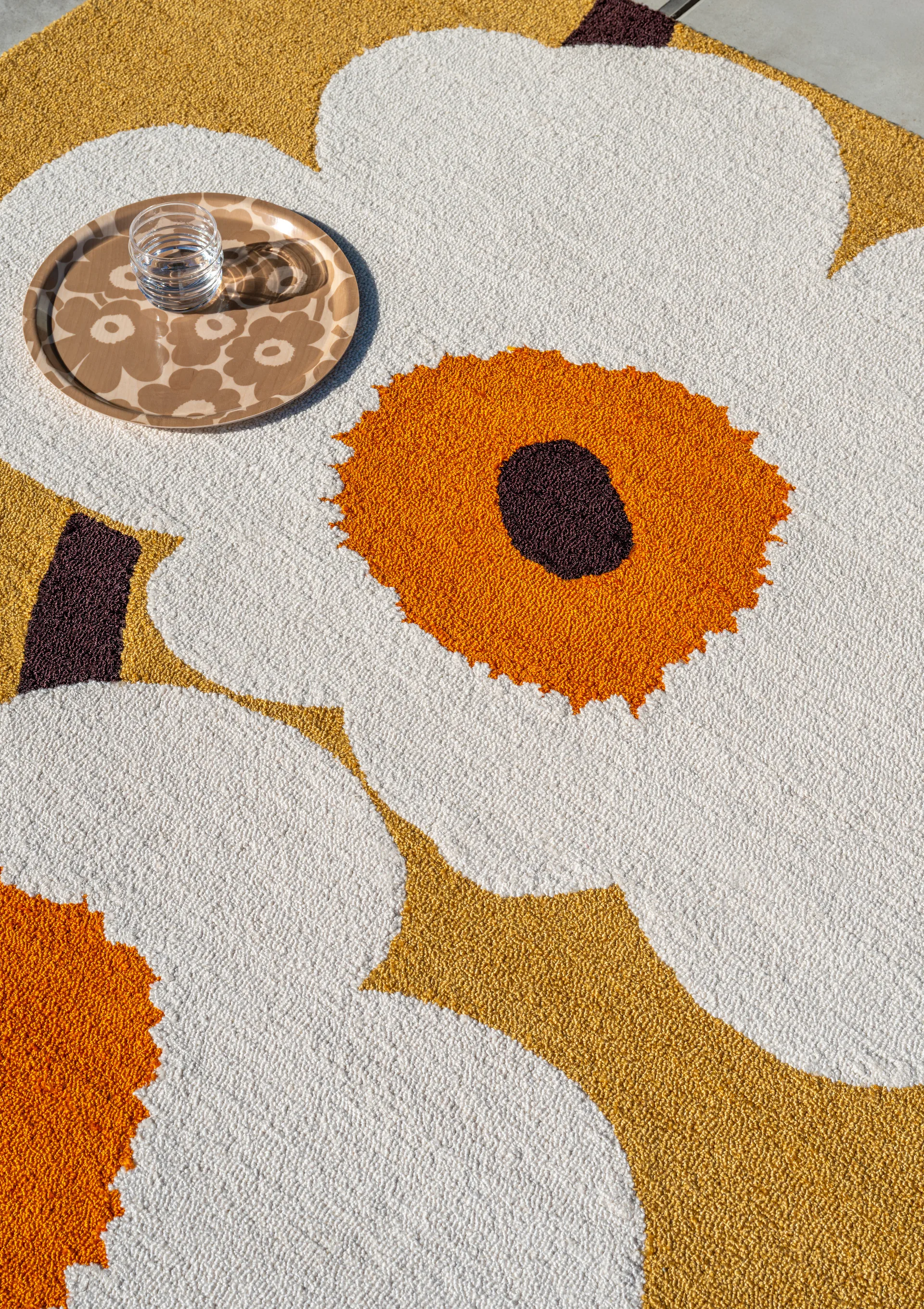 Unikko anniversary outdoor rug, Honey, 160x230 cm Marimekko