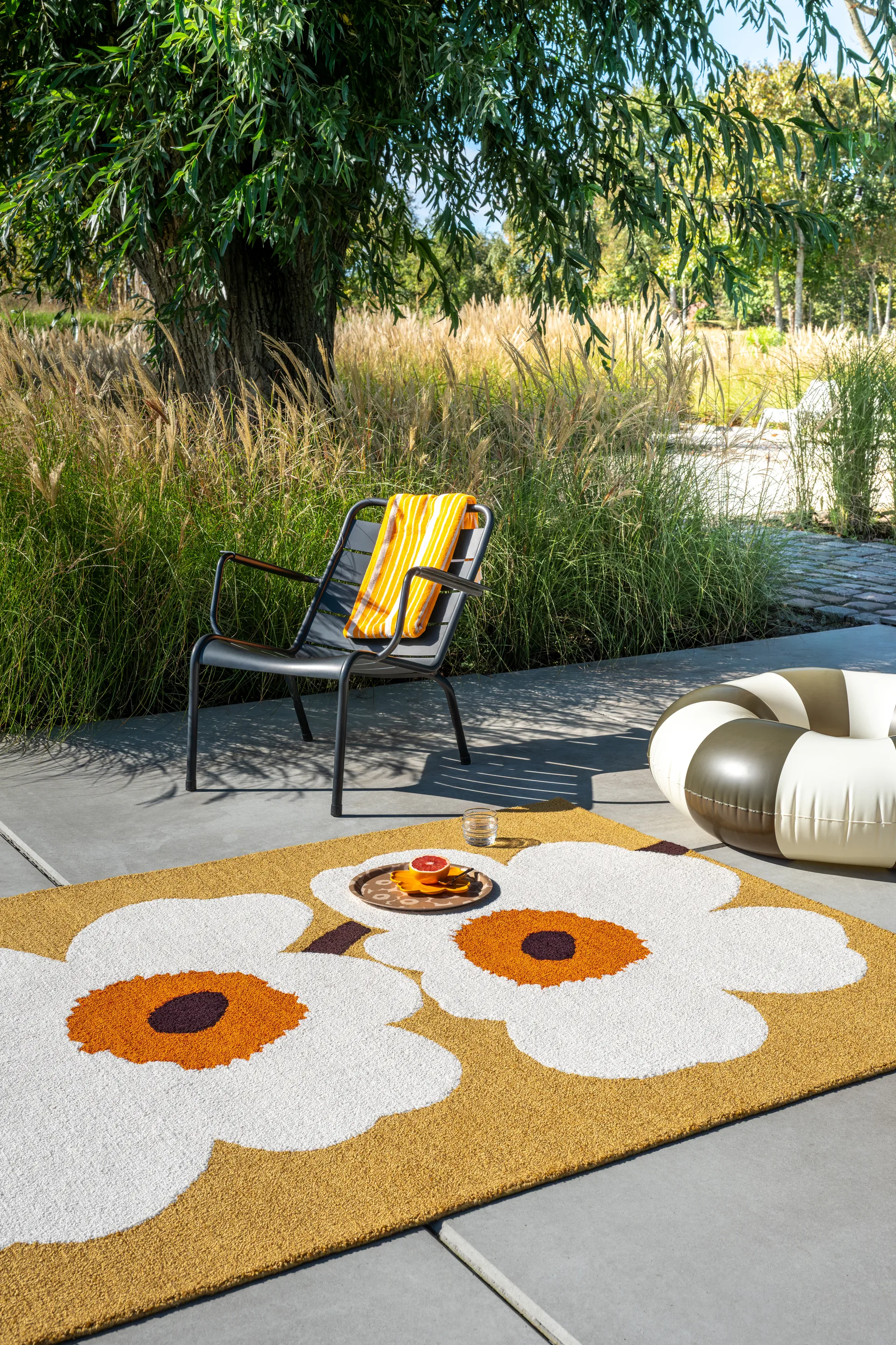 Unikko anniversary outdoor rug, Honey, 160x230 cm Marimekko