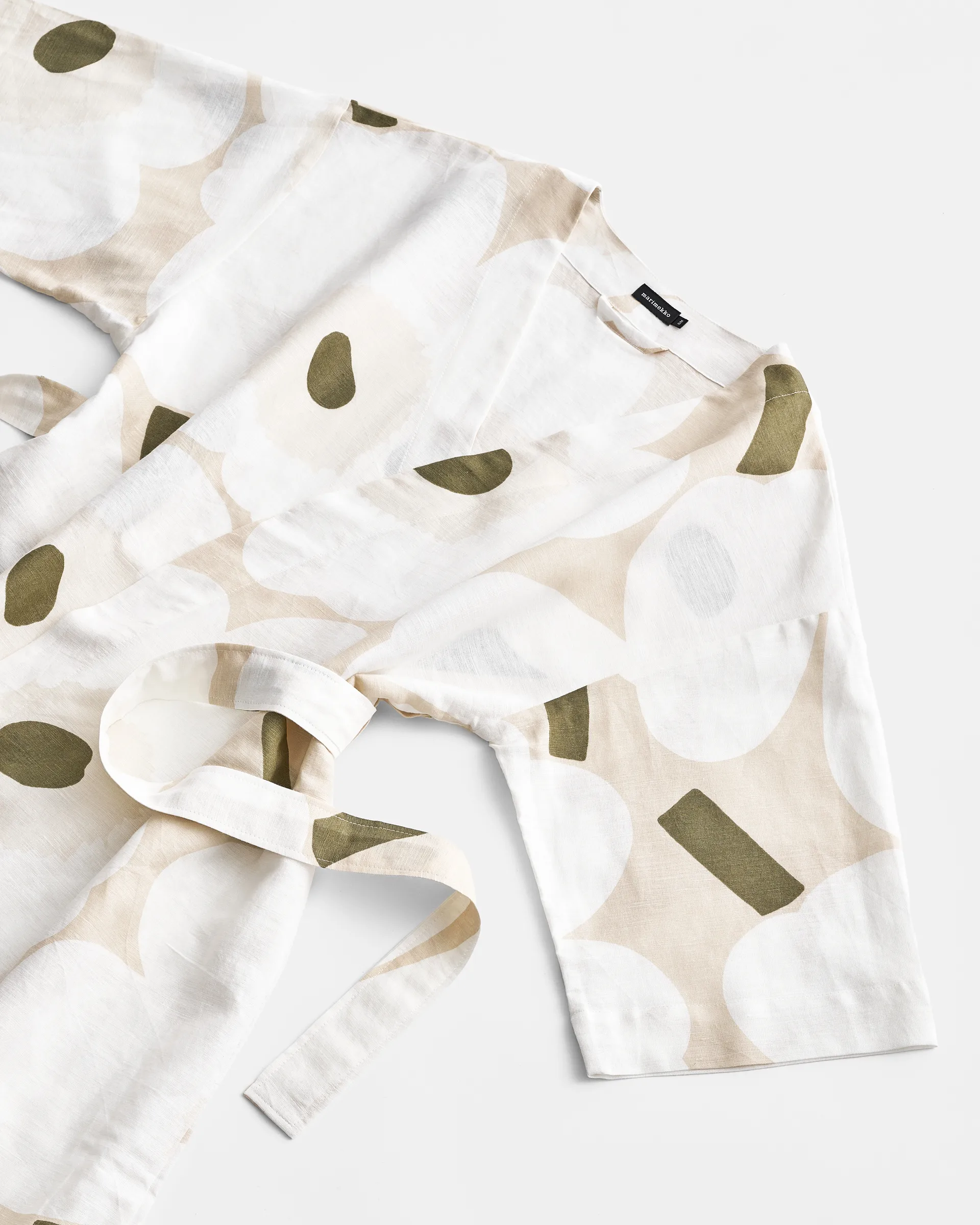 Unikko bathrobe, Beige-white-green, S/M Marimekko