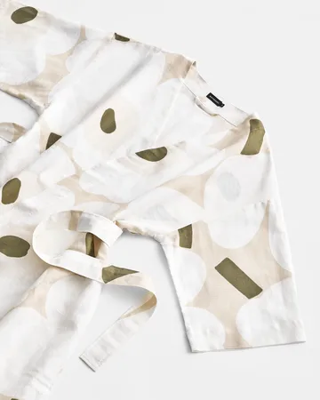Unikko bathrobe - Beige-white-green, S/M - Marimekko