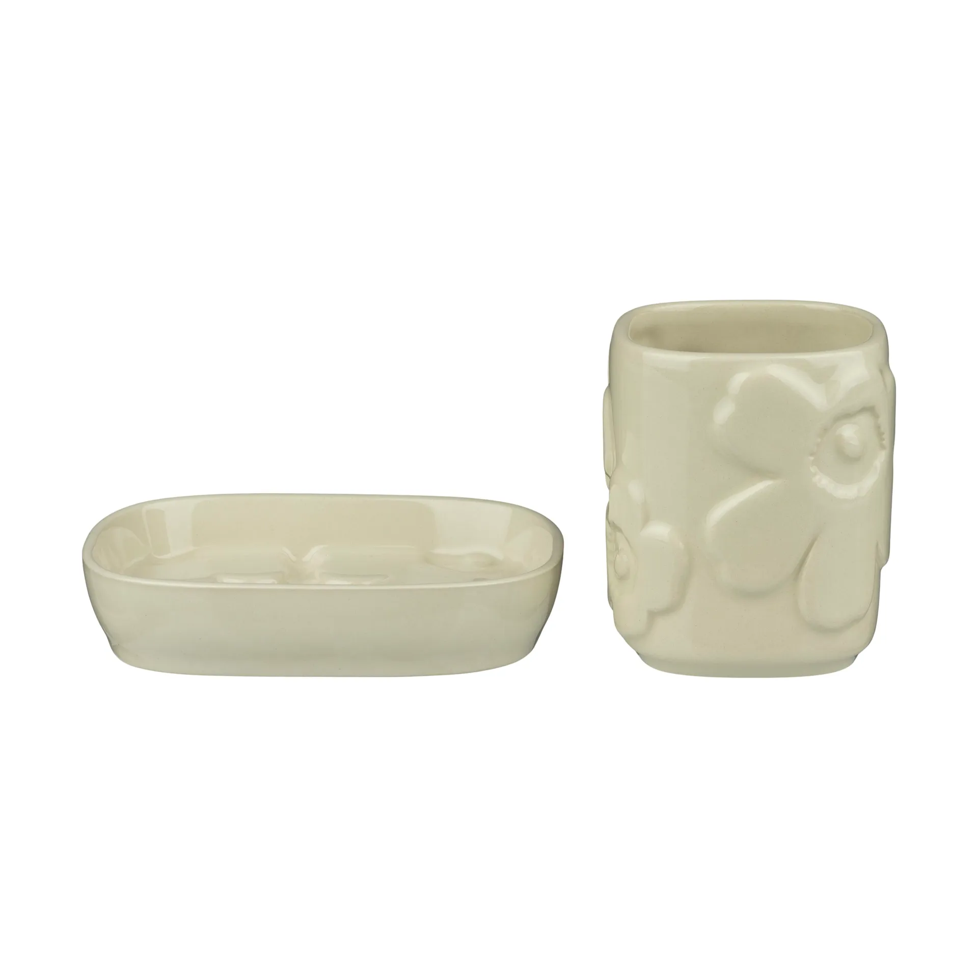 Unikko bathroom set 2 pieces, Beige Marimekko