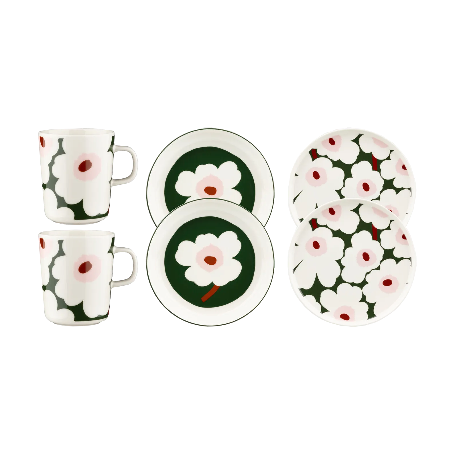 Unikko dinner set 6 pieces, Green Marimekko