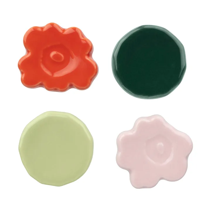 Unikko & Kivet chopstick holders, set of 4 - Pink-pear-red-dark green - Marimekko