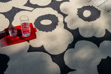 Unikko outdoor rug - Charcoal-white, 140x200 cm - Marimekko
