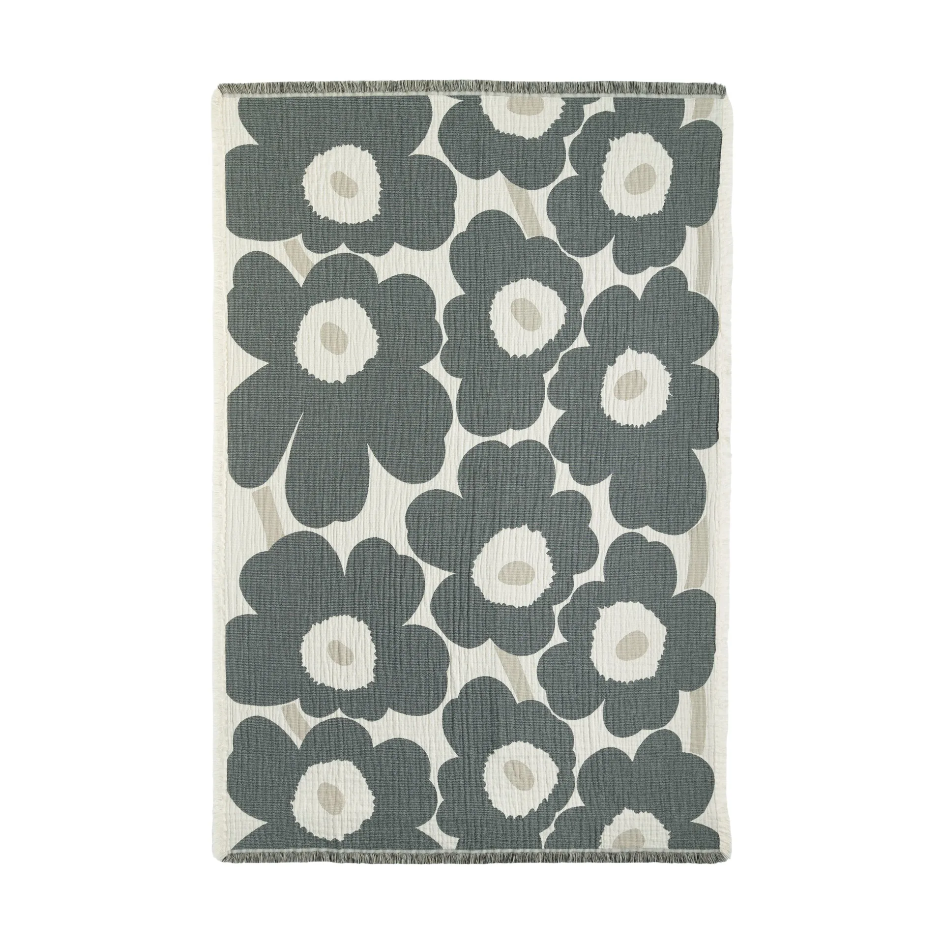 Unikko throw 150x220 cm, Off white-charcoal-sand Marimekko