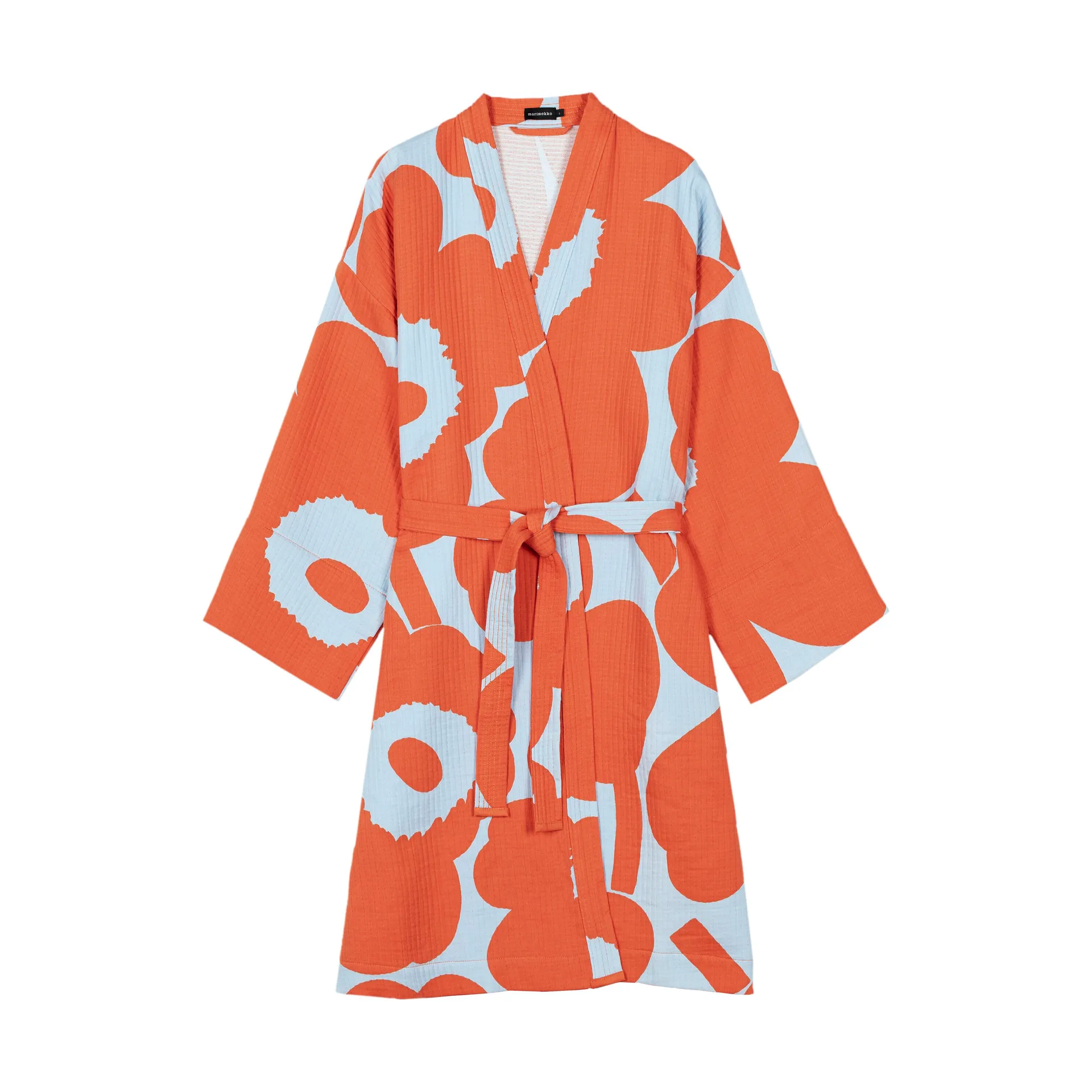 Unikko waffle bathrobe L, L. blue-orange Marimekko