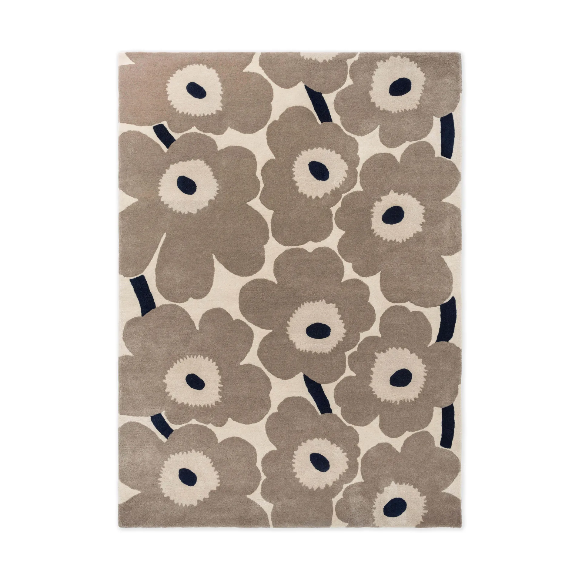Unikko wool rug, Greige, 200x280 cm Marimekko