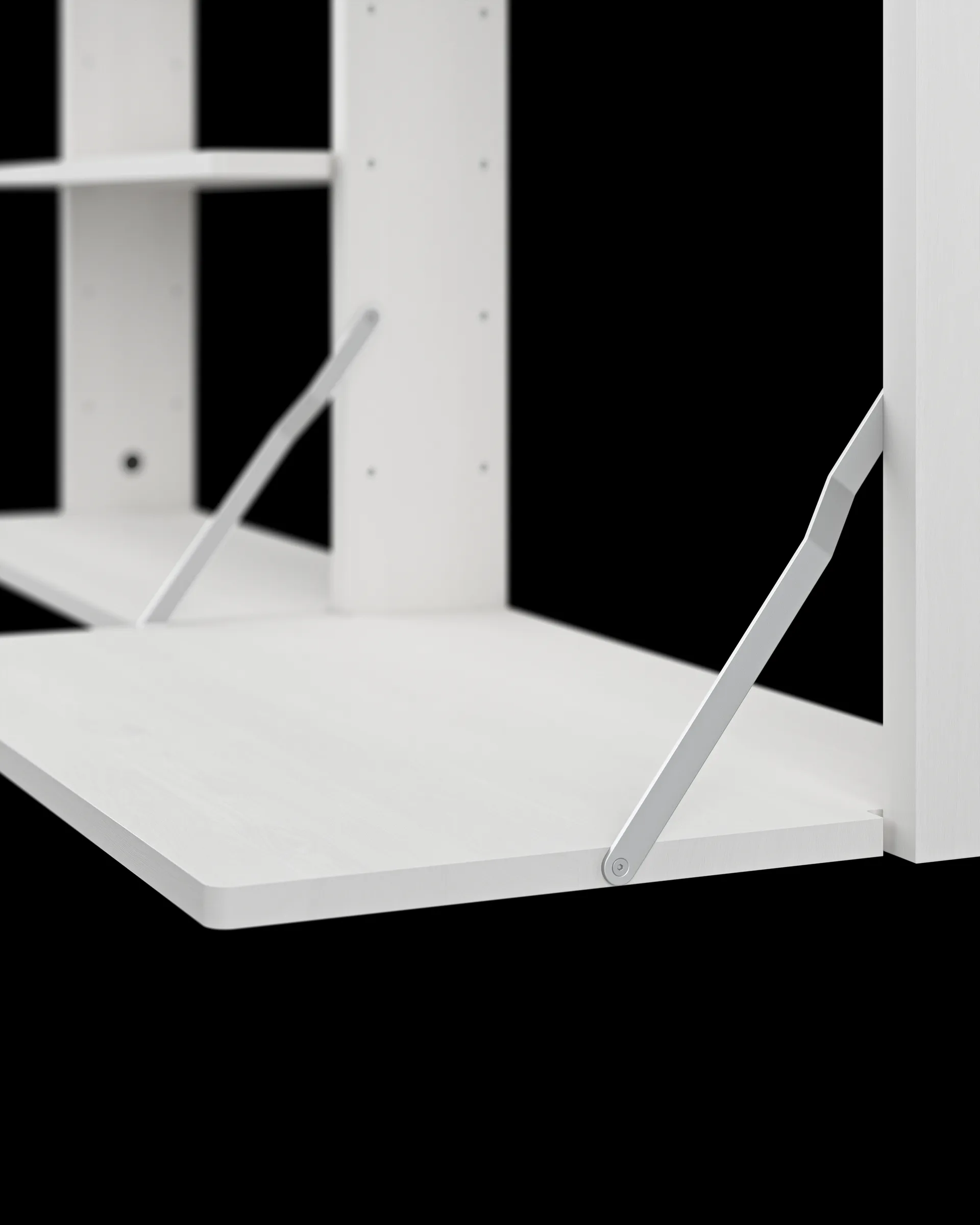 Gridlock Desk writing shelf, White stained Ash Massproductions