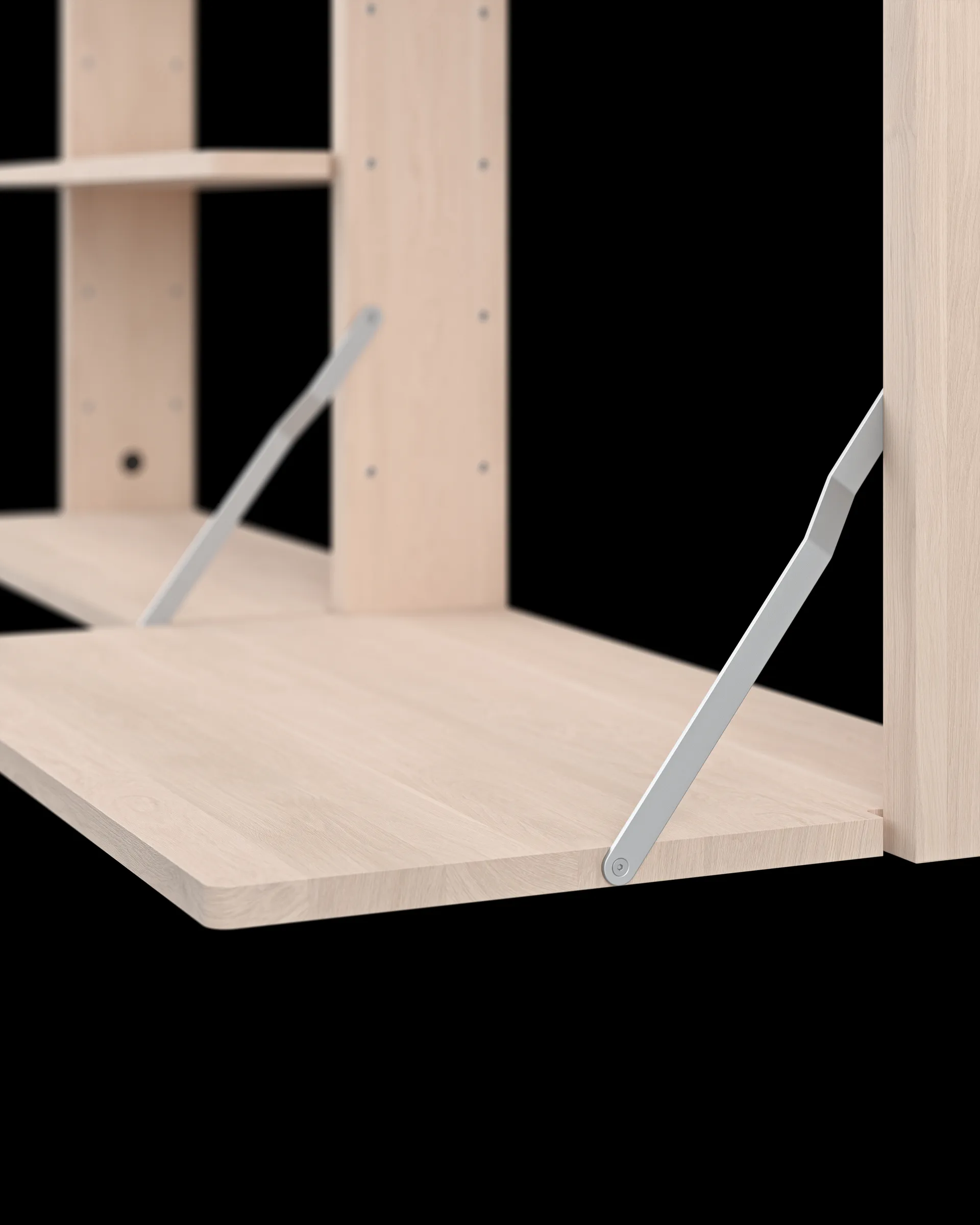 Gridlock - M1-A4-0-D shelf with writing table, Natural Ash Massproductions