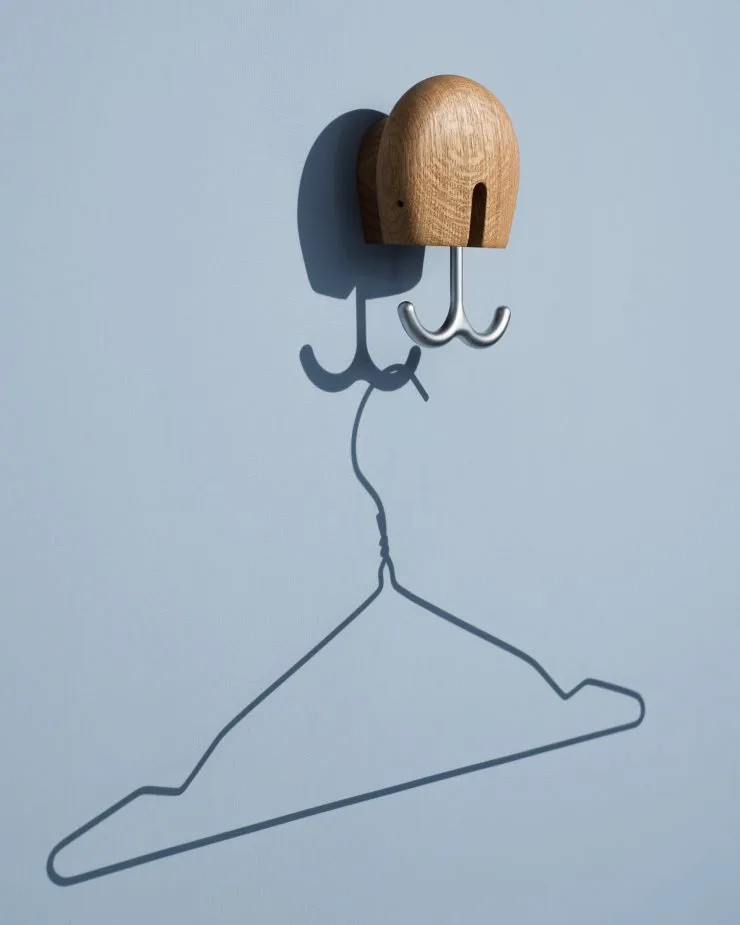 Hercule wall hook, Oiled oak Massproductions