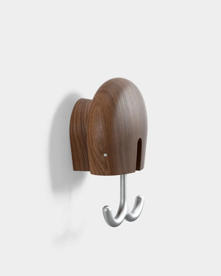 Hercule wall hook, Oiled walnut Massproductions
