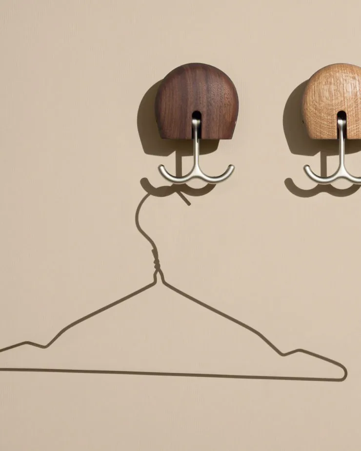 Hercule wall hook, Oiled walnut Massproductions