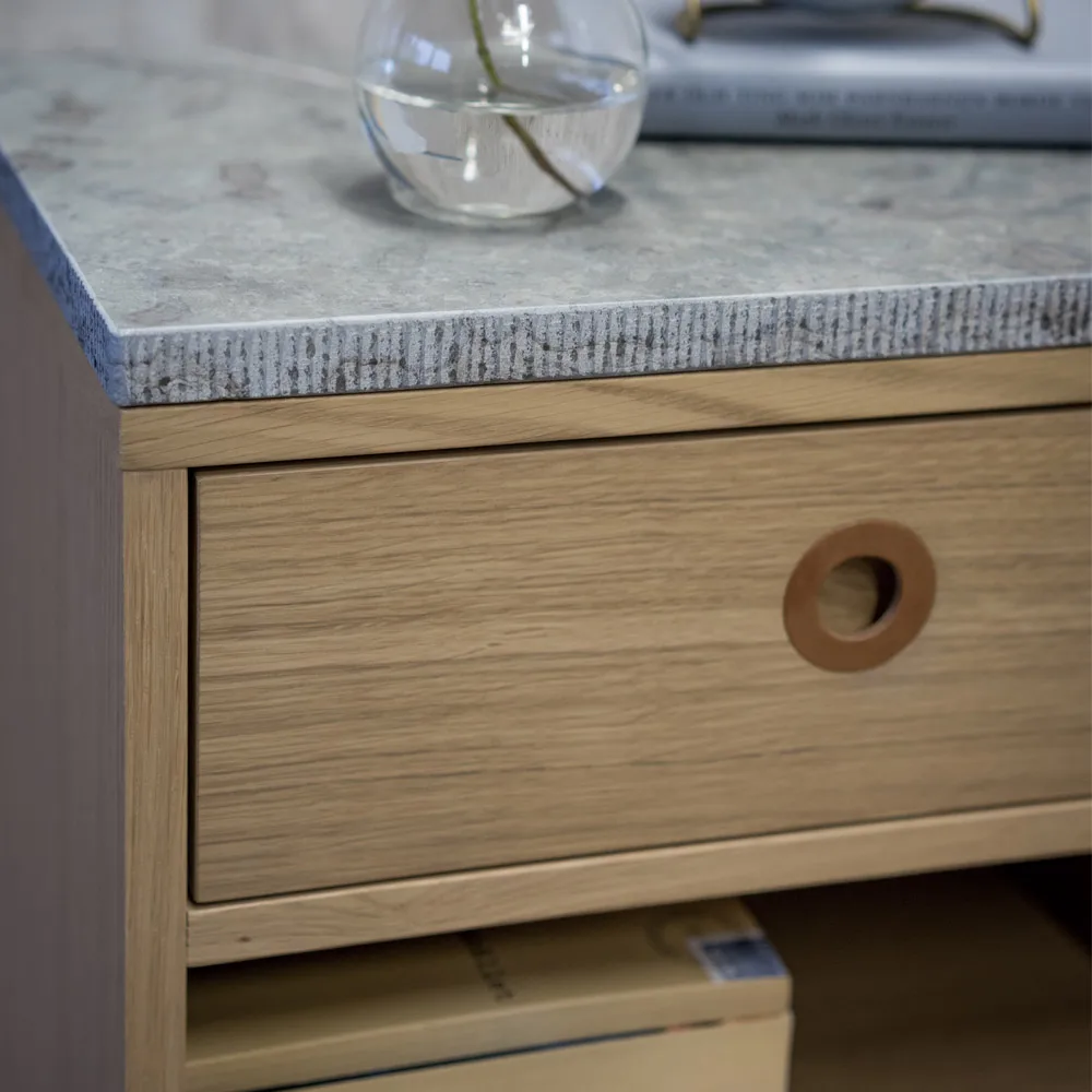 Höllviken bedside table, light gray, 1 drawer Mavis