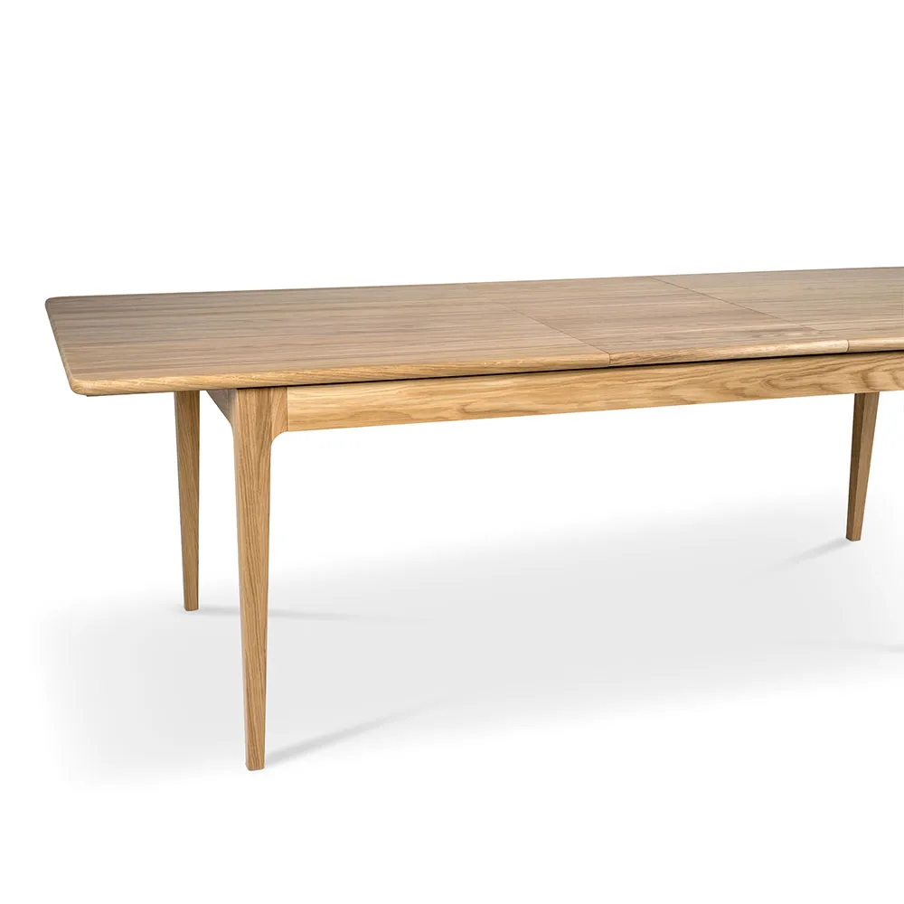 Höllviken dining table, Oak white pigmented matte lacquer-1 insert-limestone ø 50 cm Mavis