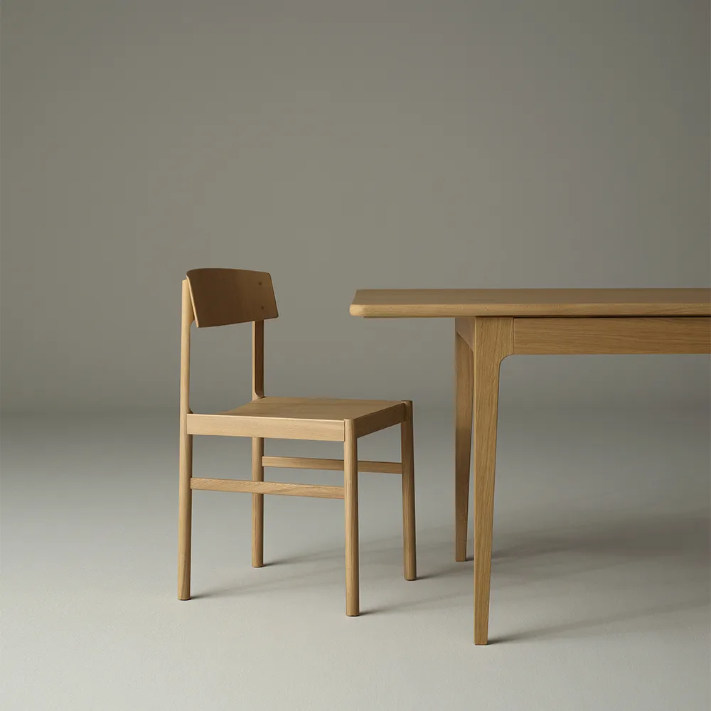 Höllviken dining table, Oak white pigmented matte lacquer-1 insert-limestone ø 50 cm Mavis