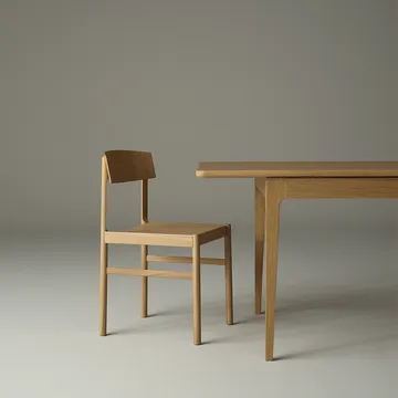 Höllviken dining table - Oak white pigmented matte lacquer-1 insert-limestone ø 50 cm - Mavis