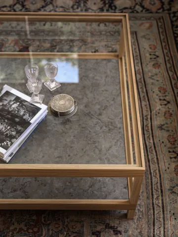 Ima coffee table 90x90 cm - White pigmented, matte lacquered oak, limestone - Mavis
