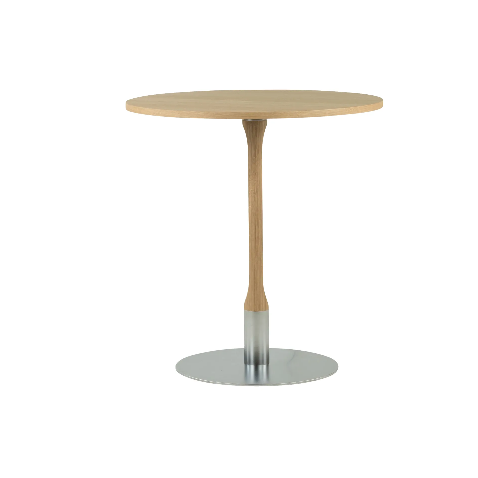 Red coffee table ⌀70 cm, White pigmented matte lacquered oak Mavis